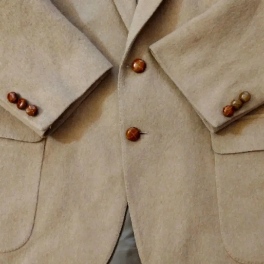 VTG 90s Bergren's Tacoma‎ Beige Camel Hair Blend Sport Coat Blazer SZ 42R